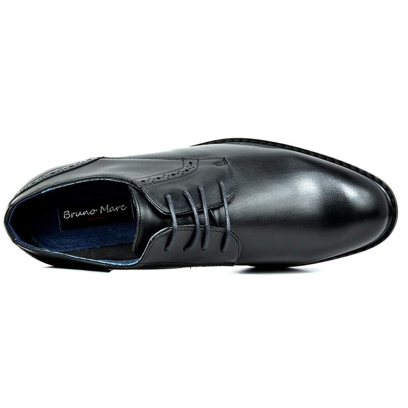 Bruno Marc Mens Leather Lined Dress Shoes, Black - 9.5 (Oxford) - Image 3